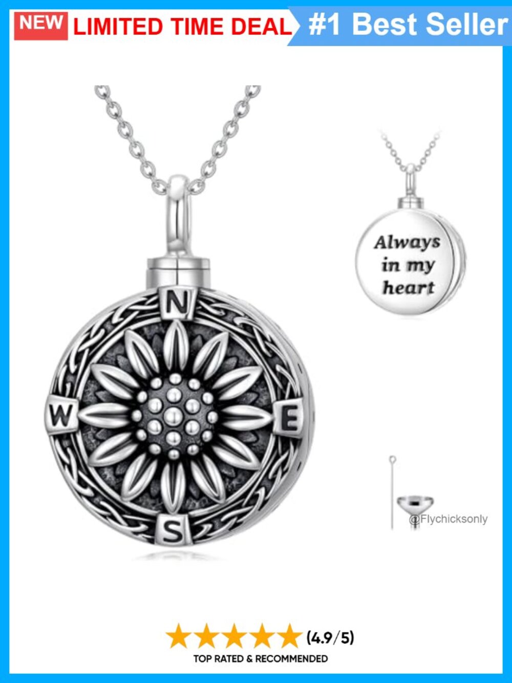 Sterling Silver Tree of Life Urn Necklace Cremation Jewelry Memorial
